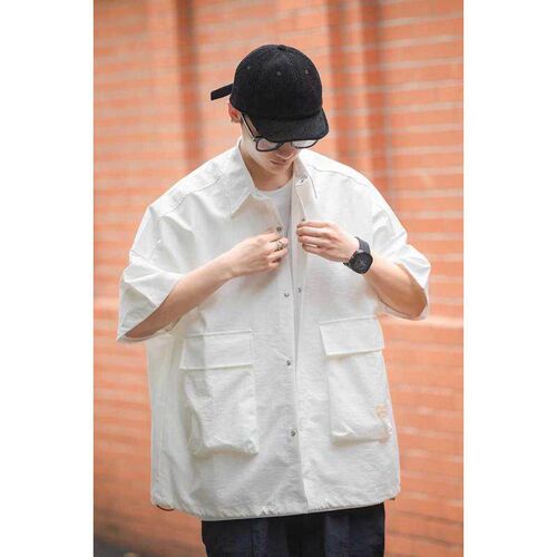 Summer Tooling Short-sleeved Steet Pocket Tooling Casual Shi