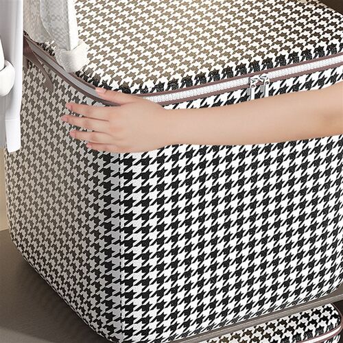 Quilt Bins Container Fabric Storage Boxes with Lids Houndsto