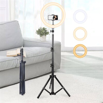 10 Inch Ring Tricolor Fill Light with 110cm Retractable Trip