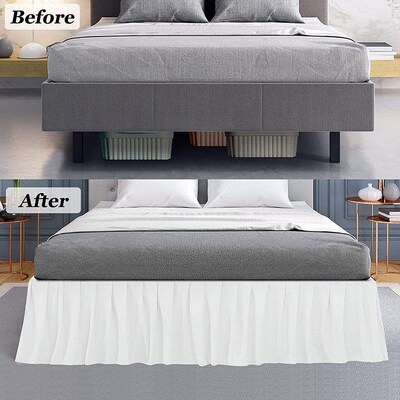 Hotel Bedding Solid lor Bedspread Bed Skirt Pleated Single P