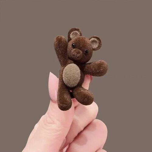 1PC Cute Waving Little Velvet Bear Hairpin cate Compact Duck