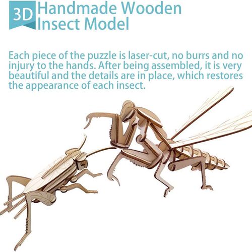 3D Wooden Insect Puzzle Animal Skeleton Assembly Model Puzzl
