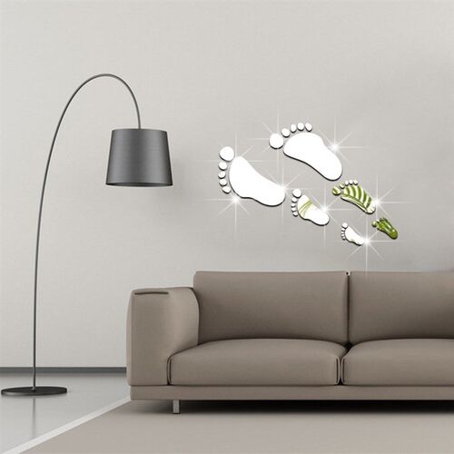 Foot Sticker Mirror Wall Adhesive Window Wallpaper Decorati