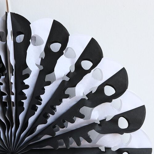 Halloween decorated paper fan honeycomb origami 幽灵蜂窝折纸