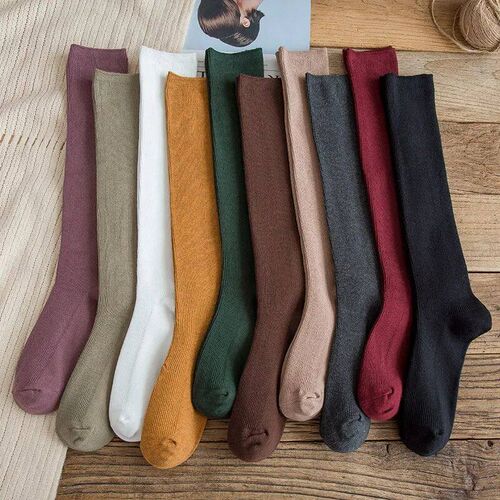 10 Colors Autumn New Womens Socks Cotton Winter Long Socks