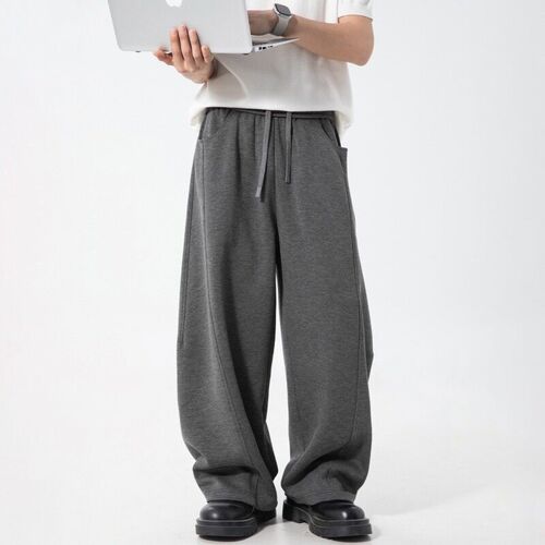 Split Splicing Texture Casual Pants Mens Silhouette Scimita