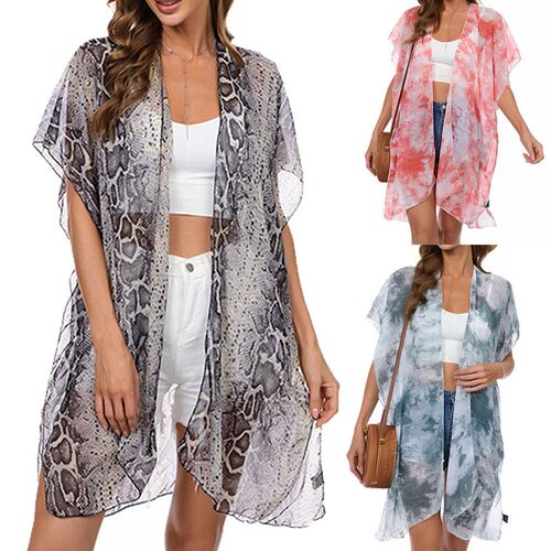 Womens ops Boho Loose Floral verups Beach Swim Bikini Kimon