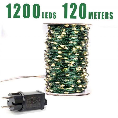 绿色电缆1000 LED串灯100米圣诞仙女