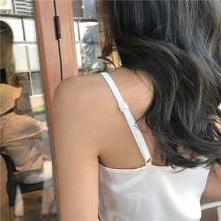 2022 Summer Satin Crop Top Women Camis Roupas Slik Off White