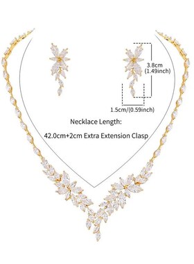 New Arrival Exquisite Plant Shape Cubic Zirconia Bridal Wedd