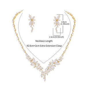 New Arrival Exquisite Plant Shape Cubic Zirconia Bridal Wedd