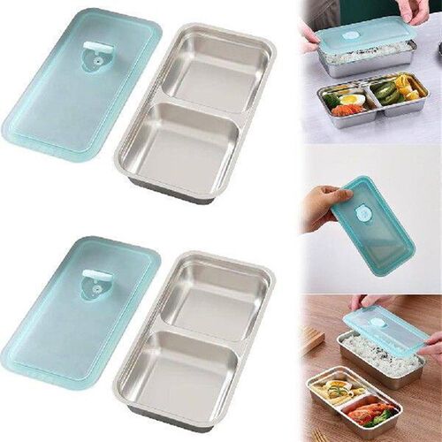 Stainless Steel Grab and Go Lunch Box 2 Compartment