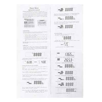 Easy to Read  Electricity Usage Meter Household Kilowatt Wat