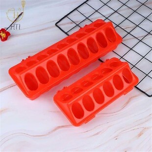 Feeder Double Plastic Ground Row Poultry 1Pc Holes