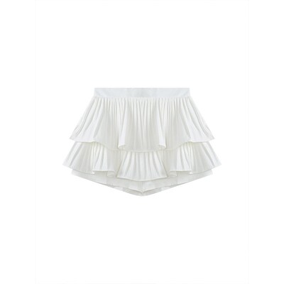 Cake skirt for women, white high waist a-line skirt, summer