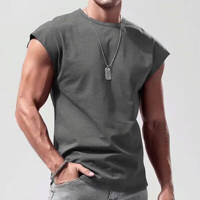 Summer Mens Gym Vest Quick Dry Loose Fitness Exercise Wide