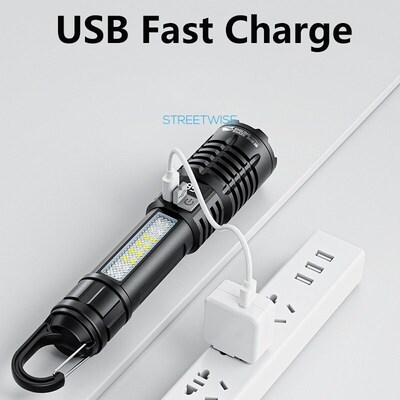 Outdoor mini camping portable flashlight with side light