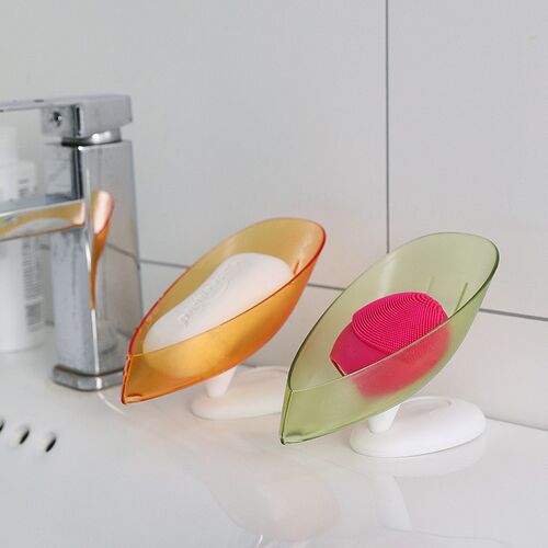 Leaf Shape Soap Dish Toilet Bathroom Drain Soap Holder Stora