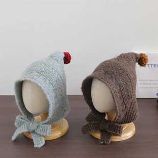 Cute Plush Knitted Baby Earmuff Beanie Infant Boy Girl Winte