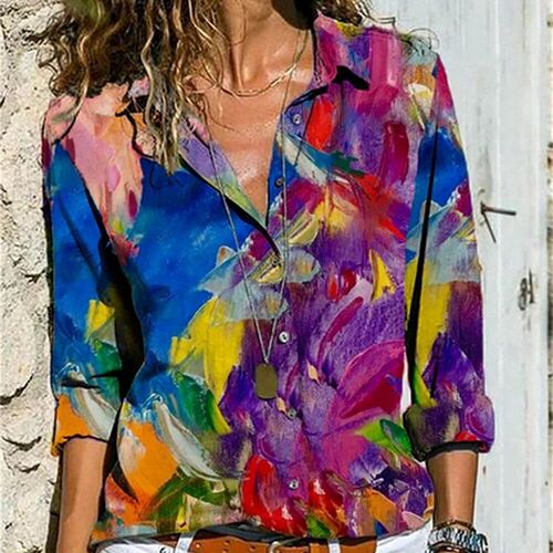 New Maple Leaf Fashion Woman Blouse  Large Size Shirt