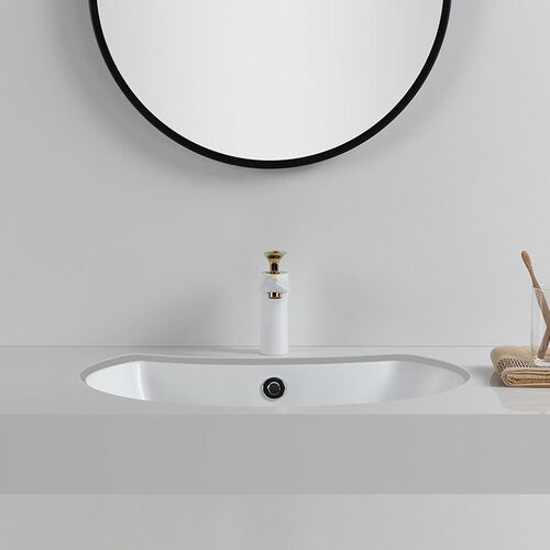 Light Luxury Embedded Undercounter Basin Half-Moon Ceramic W