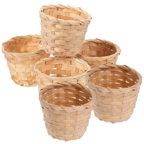 6 Pcs Home Bamboo Storage Basket Flower Halloween Desk