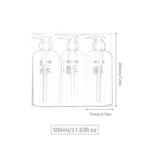 3Pcs 500ml Empty Bottle Set Shampoo Shower Gel Hair Conditio