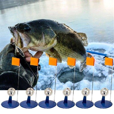 Convenient Braking System with 6pcs Ice Fishing Flag Tip Up