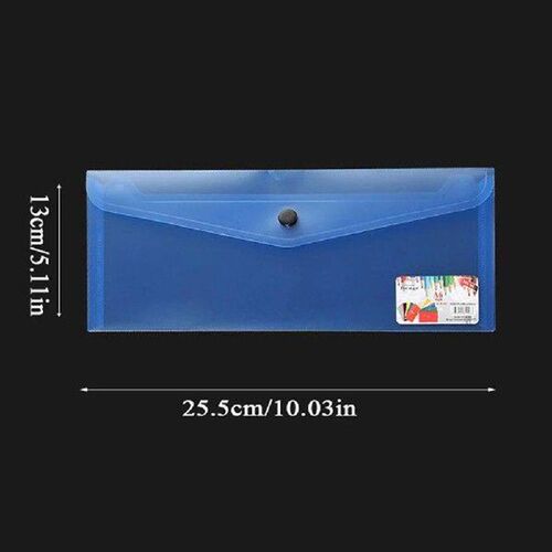 Plastic Button Folder Storage Bag Envelope With Snap