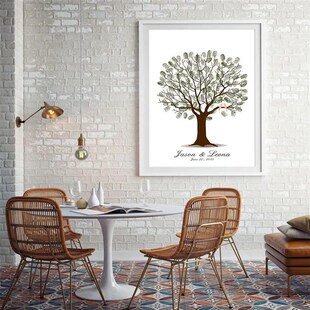 Personalized Wedding Guest Book Fingerprint ree Wall Art Po