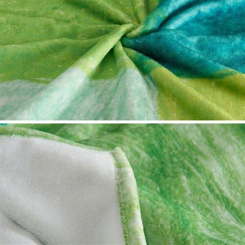 Green Grids Throw Blanket Soft Plushy Flannel Sofa Cover
