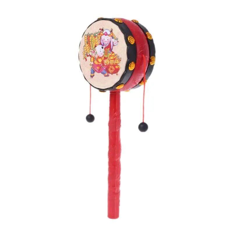 Spin Rattle Drum Monkey Drum Chinese Kid Toy Gift - 实物图