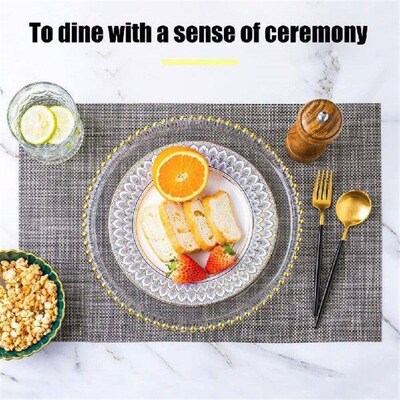 6pcs Placemats Set Vinyl Woven Placemats Set for Restaurant