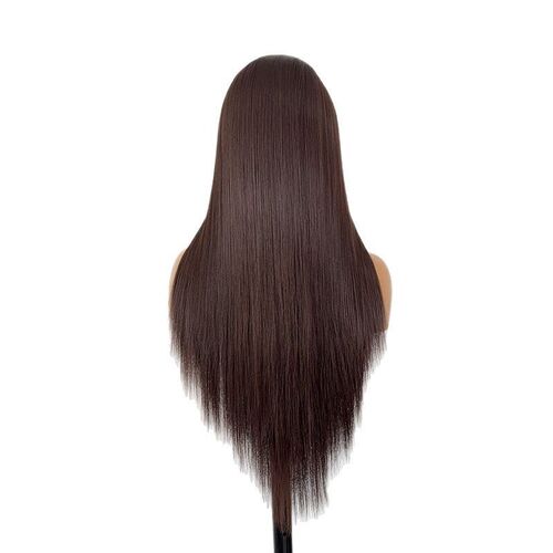 Wig 13x4 Cyber Celebrous Front Lace Hair Set Brown Long Stra