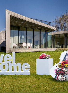 仿真大提琴欢迎回家雕塑摆件音符爱心云朵座椅婚庆道具售楼部装饰