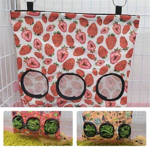 Pet Bunny Hanging Pouch Feeder Holder Feeding Dispenser