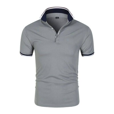Urban Chic Mens Polo Shirt: Sleek Grey with Classic