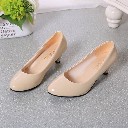 High Heel Shoes for Women 5CM Chunky Heel Fashion Pointed To