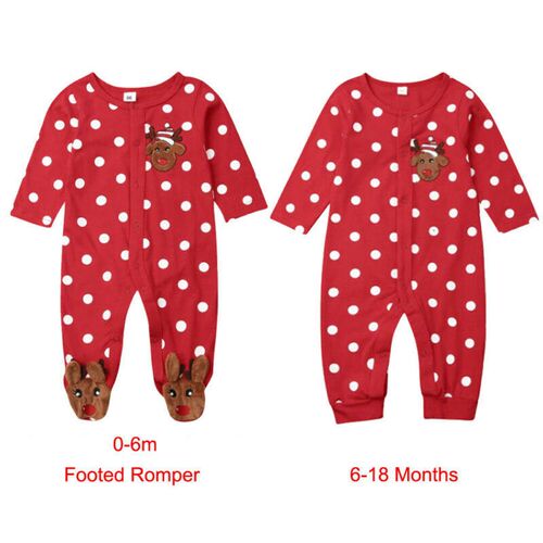 Christmas Baby Boy Romper Girl Clothes Printed Long Sleeve O