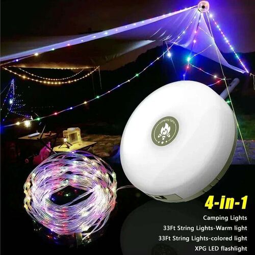 4-in-1 LED Rechargeable Camping Light 10Meter Recyclable Rol