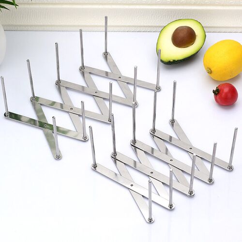 Creative Household Telescopic Stainless Steel Tray Rack Stor