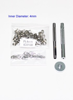 100sets Silver metal eyelets 4mm 5mm 6mm 8mm 10mm 12mm 14mm