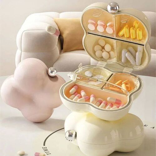 7-Day Portable Flower-Shaped Pill Organizer Compact Medicati
