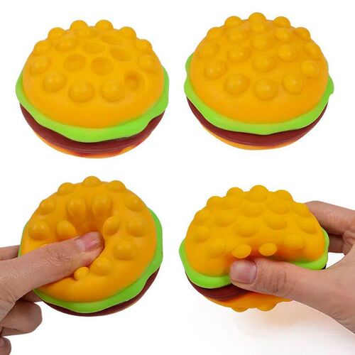 Pop Burger Sress Ball 3D Squishy Hamburger Fidget Toys Silic