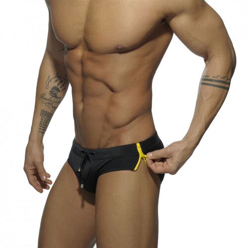 Mens One Piece Bikini Swimwear Double Sides Zippers With/Wi