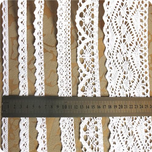 5 Meter/roll White Lace Trim Cotton Embroidered Lace Ribbon