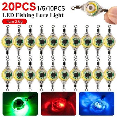 20-1PCS LED Attracting Fish Light Eye Shape Fishing Lure