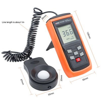 RuoShui 1010D Digital light meter Max 200,000Lux Luxmeter Lu