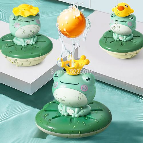 Bath Toys Electric Spray Water Floating Rotation Frog Sprink
