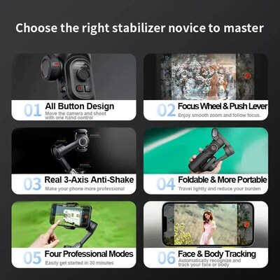 AOCHUAN 3-Axis Handheld Gimbal Stabilizer SmartXE for Smartp